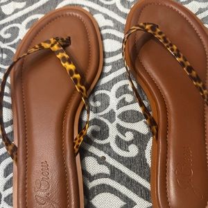 J Crew Tortoise Thong Sandal Sz 10